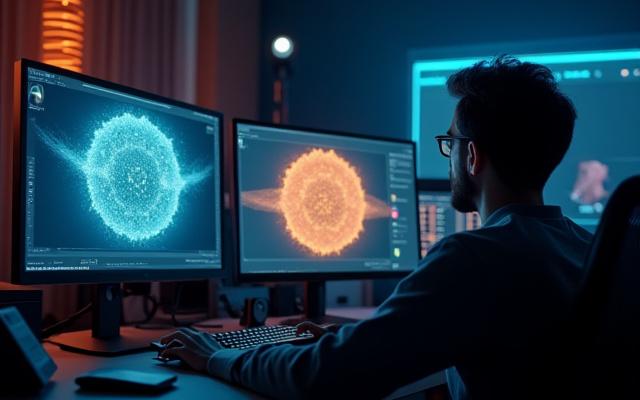 教育コンテンツ向けの精巧なカスタム3Dアニメーションの作成風景